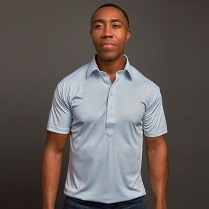 Collars & Co Polo Shirt XL Light Blue Lightweight‎ Short Sleeve Mens Casual Golf